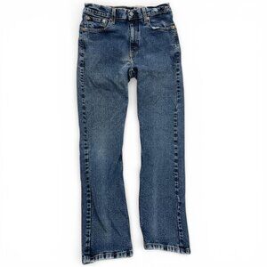 Levi's 505 Regular Straight Distressed Trashed Denim Blue Jeans Men's 32x32